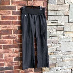 Announcements Maternity Black Striped Pants M 8/10